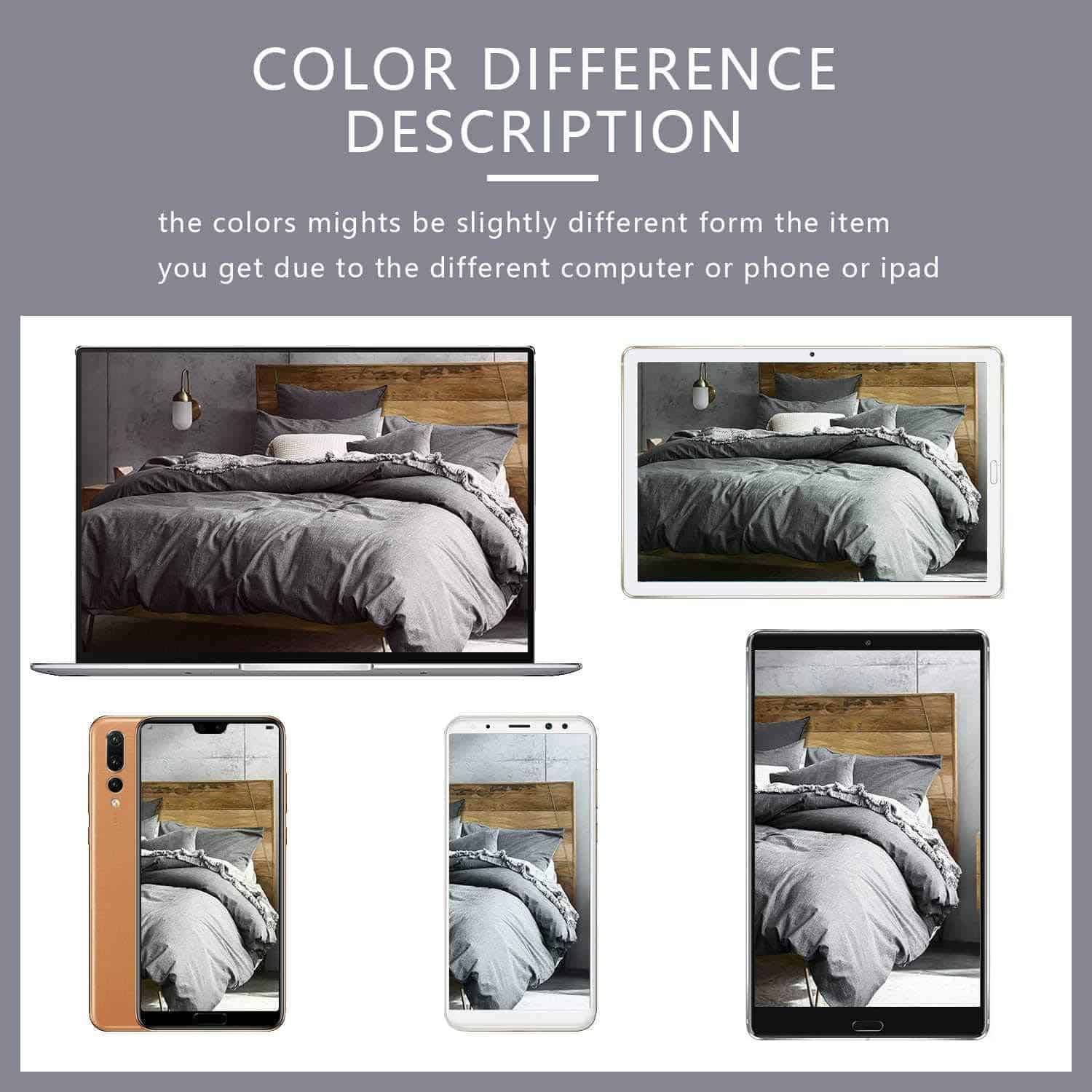 ECOCOTT Funda de Edredón Gris Tamaño King, 100% Algodón - Imagen 5