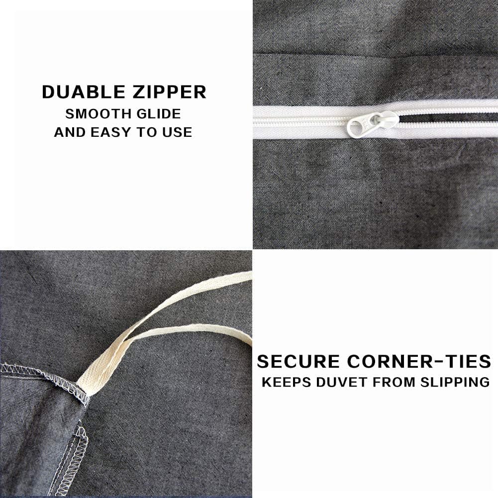 ECOCOTT Funda de Edredón Gris Tamaño King, 100% Algodón - Imagen 6