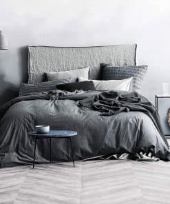 ECOCOTT Funda de Edredón Gris Tamaño King, 100% Algodón