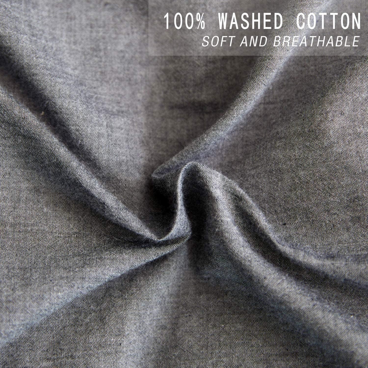 ECOCOTT Funda de Edredón Gris Tamaño King, 100% Algodón - Imagen 7