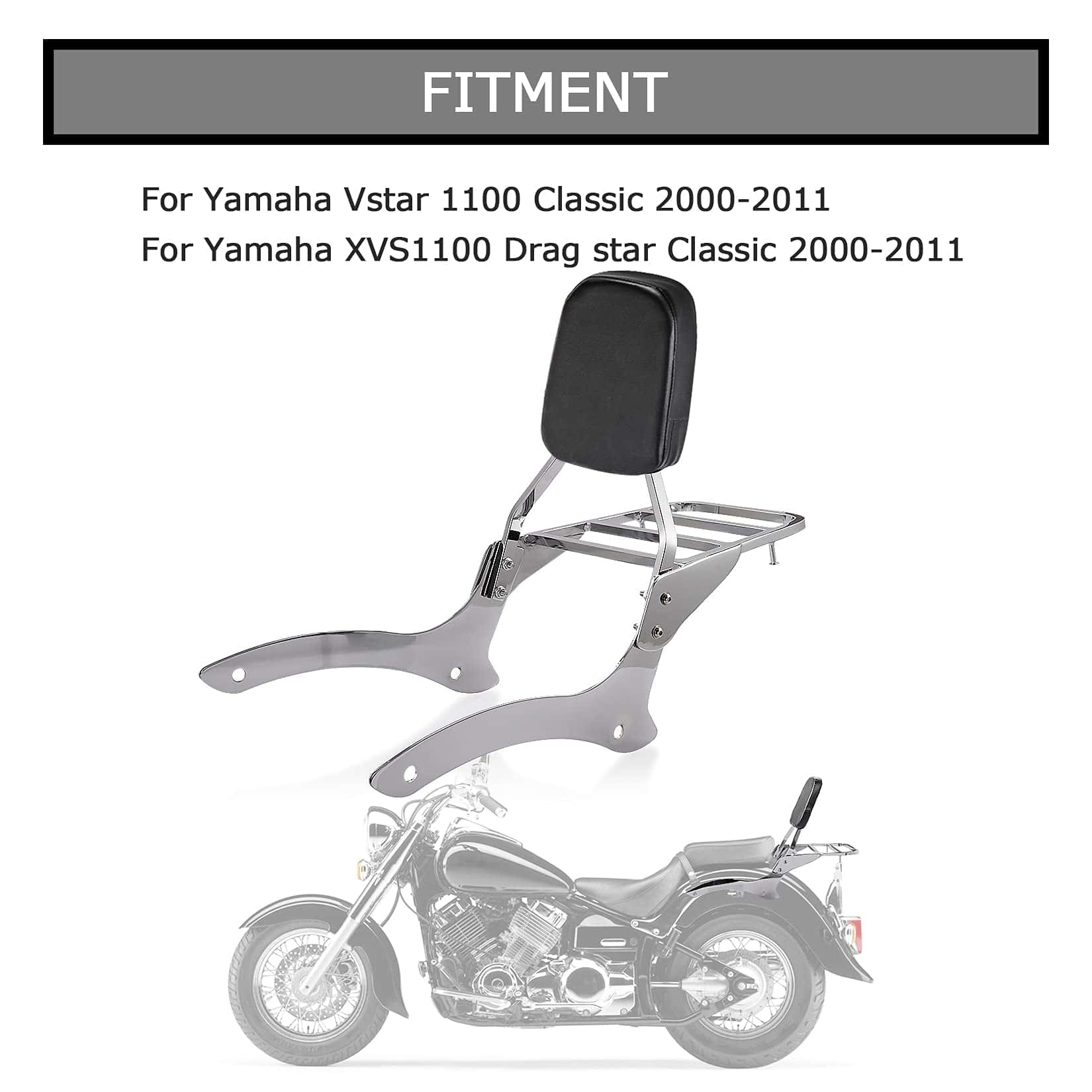 Respaldo Sissy Bar con Portaequipajes y Almohadilla para - Imagen 3