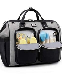 Bolso de pañales con correas para el cochecito y cambiador