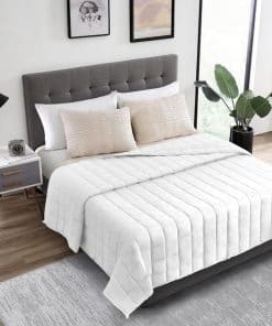 Manta Ponderada Tamaño Queen Blanca - 20 lbs - Tela Ultra