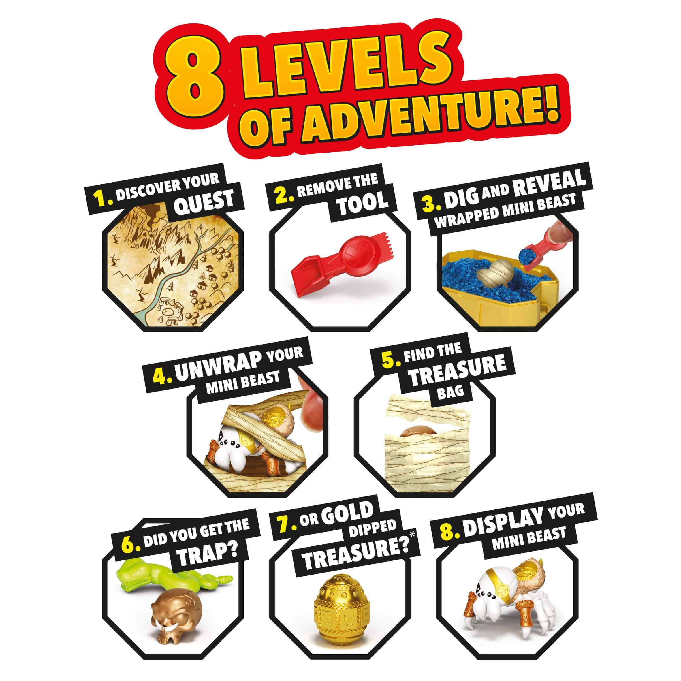 TREASURE X 41514 Kings Gold Mini Beasts - Estilos, Colores - Imagen 6