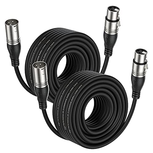 Cable XLR de 50 pies 2 Paquetes - Cable de Micrófono