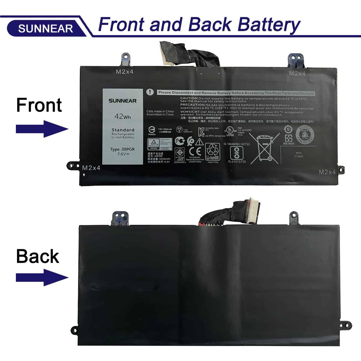 Batería de Repuesto de Computadora Portátil SUNNEAR J0PGR - Imagen 4