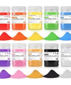 JJ CARE Arena de colores, 11 libras [10 botellas] Kit de