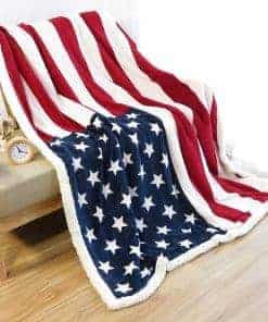 Manta de Sherpa con Bandera de EE. UU. para