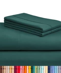 Juego de sábanas de 4 piezas LuxClub King, sábanas de cama