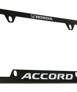 Portaplacas de metal negro con logotipo Honda Accord de