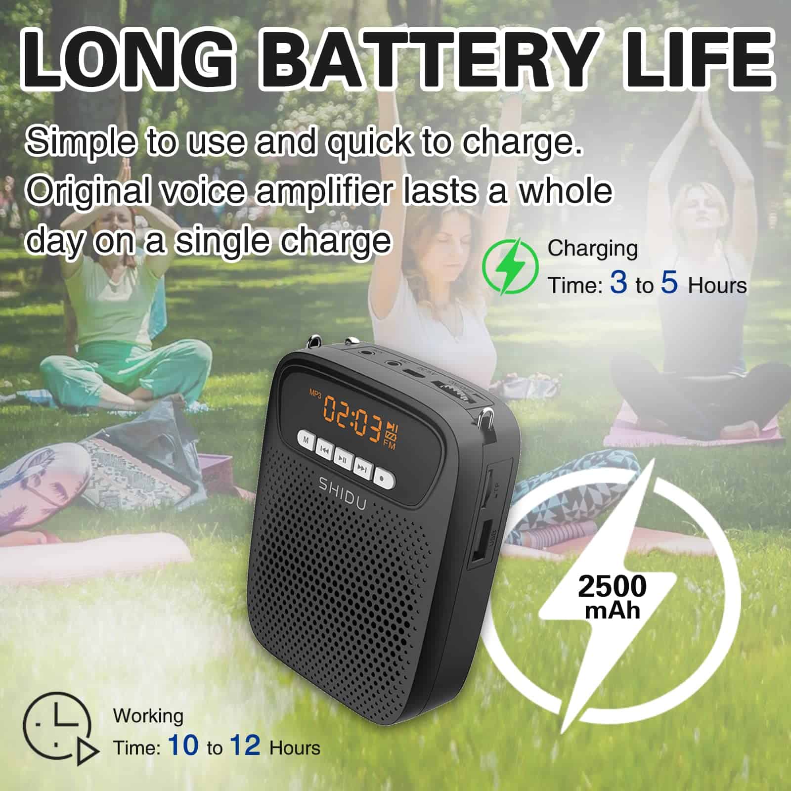 Amplificador de voz mini portátil con micrófono de - Imagen 4