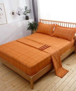 Juego de sábanas de rejilla simple Mengersi - Sábanas con