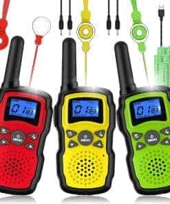 Walkie Talkies Recargables para Niños 3 Pack, Juguetes para