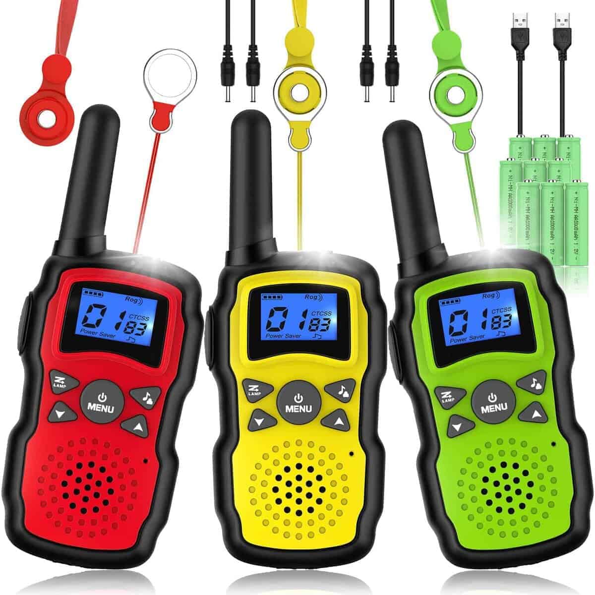 Walkie Talkies Recargables para Niños 3 Pack, Juguetes para
