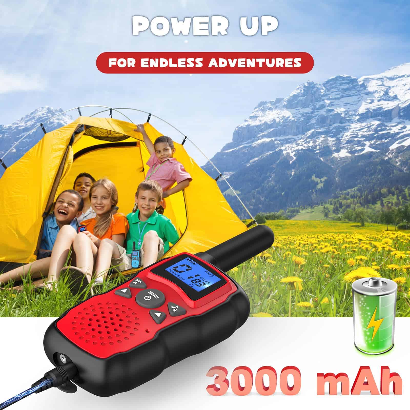 Walkie Talkies Recargables para Niños 3 Pack, Juguetes para - Imagen 4