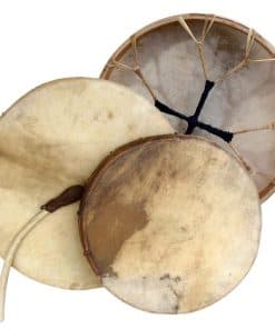 Tambor chamán redondo 24" con piel de cabra, tambor de