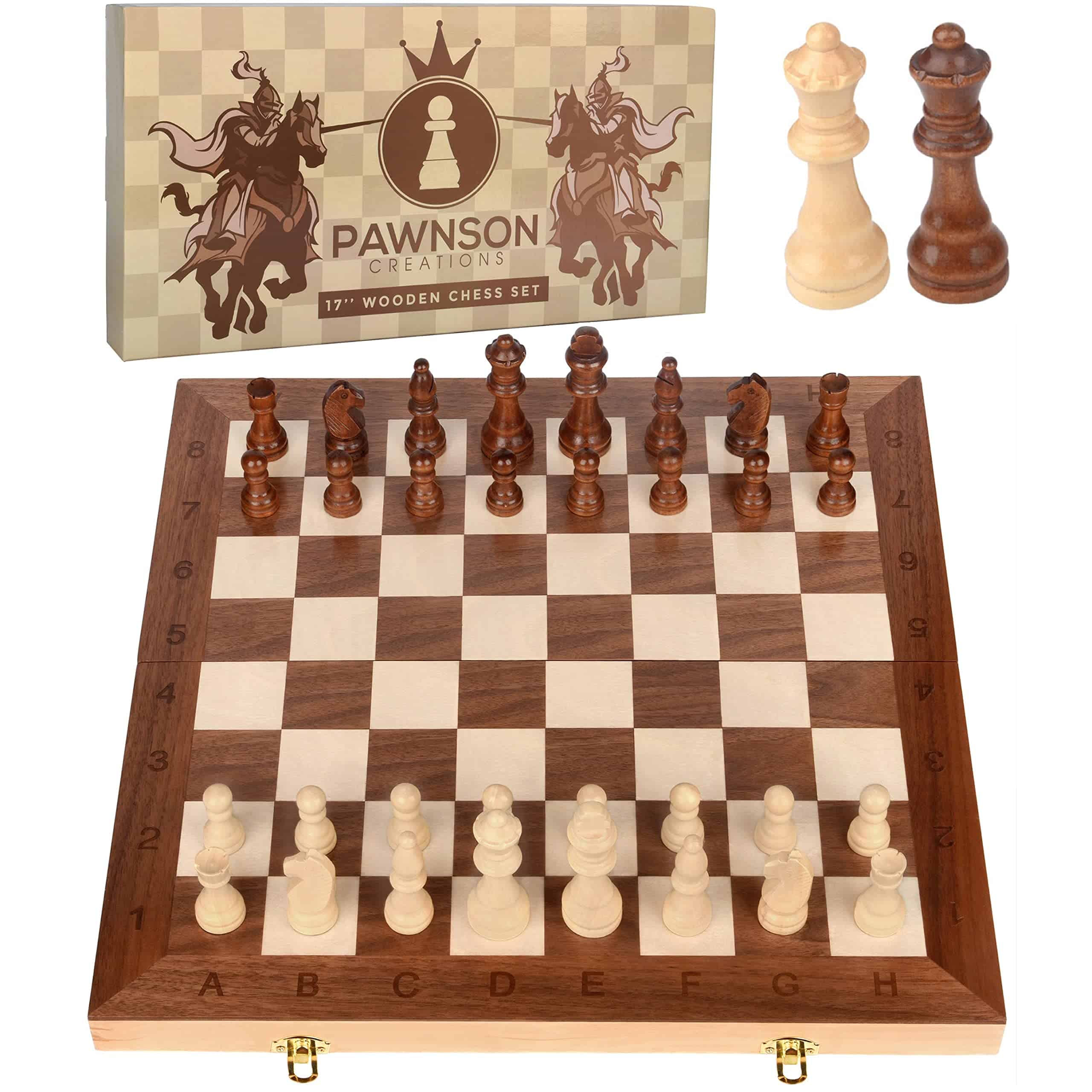Juego de Ajedrez de Madera para Niños y Adultos - 17