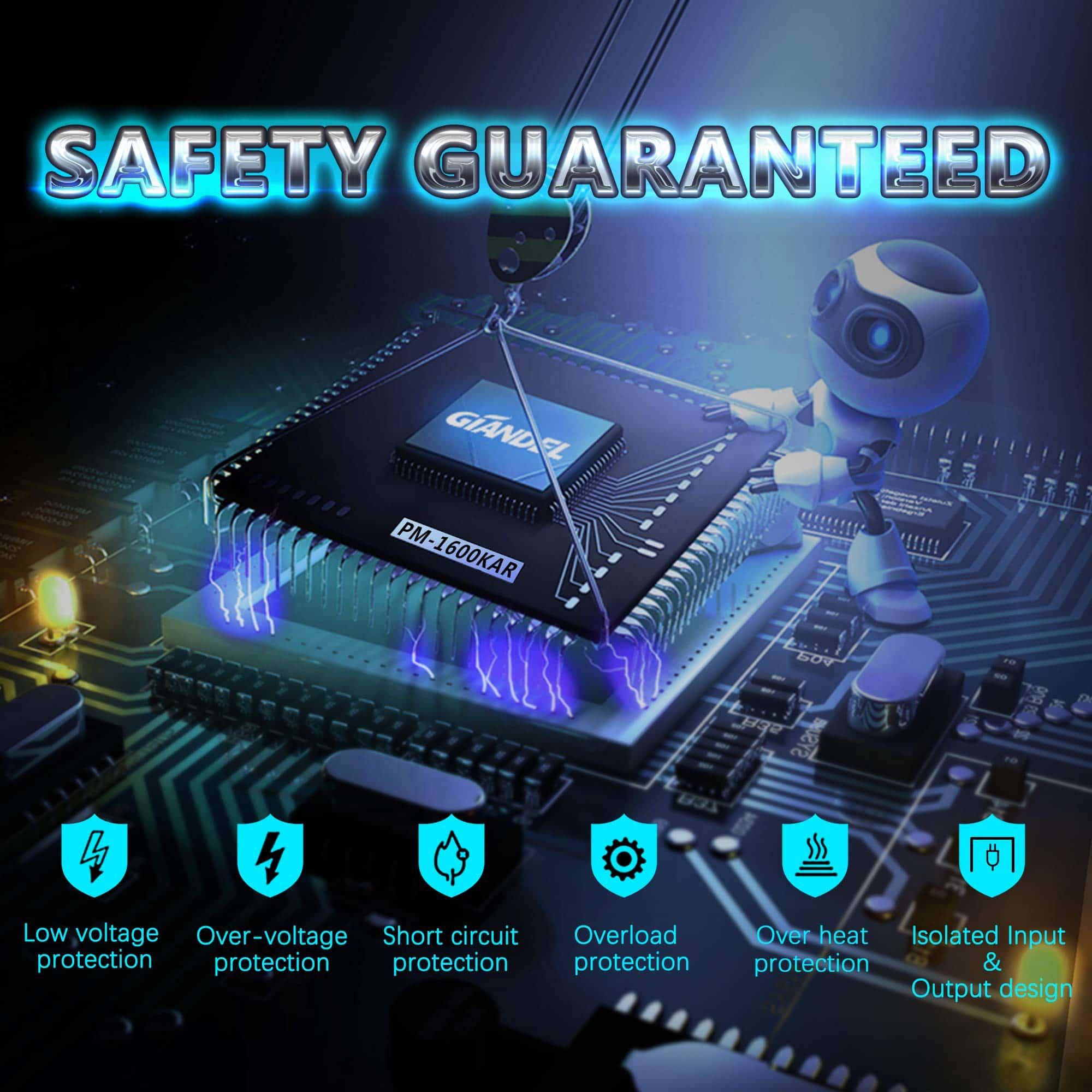 Inversor de Corriente de 1600W Onda Modificada DC 12voltios - Imagen 5