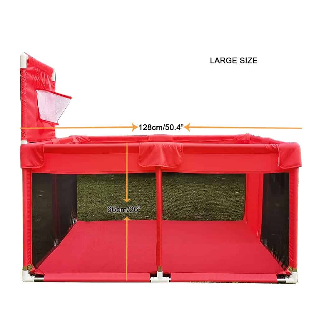 Parque de juegos portátil grande para bebés con canasta de - Imagen 5