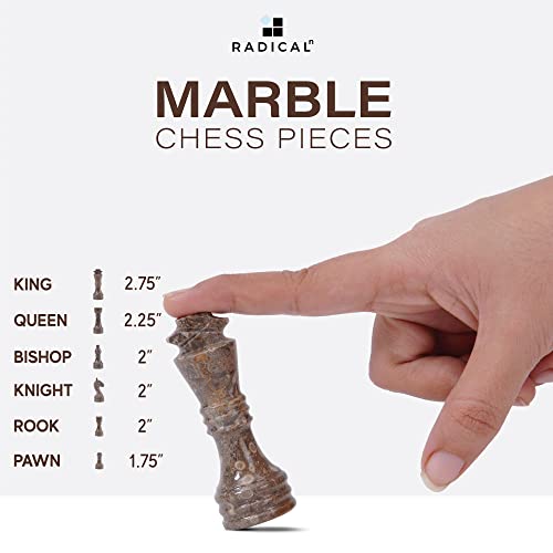 Juego de ajedrez de mármol Radicaln 12 pulgadas blanco y - Imagen 6
