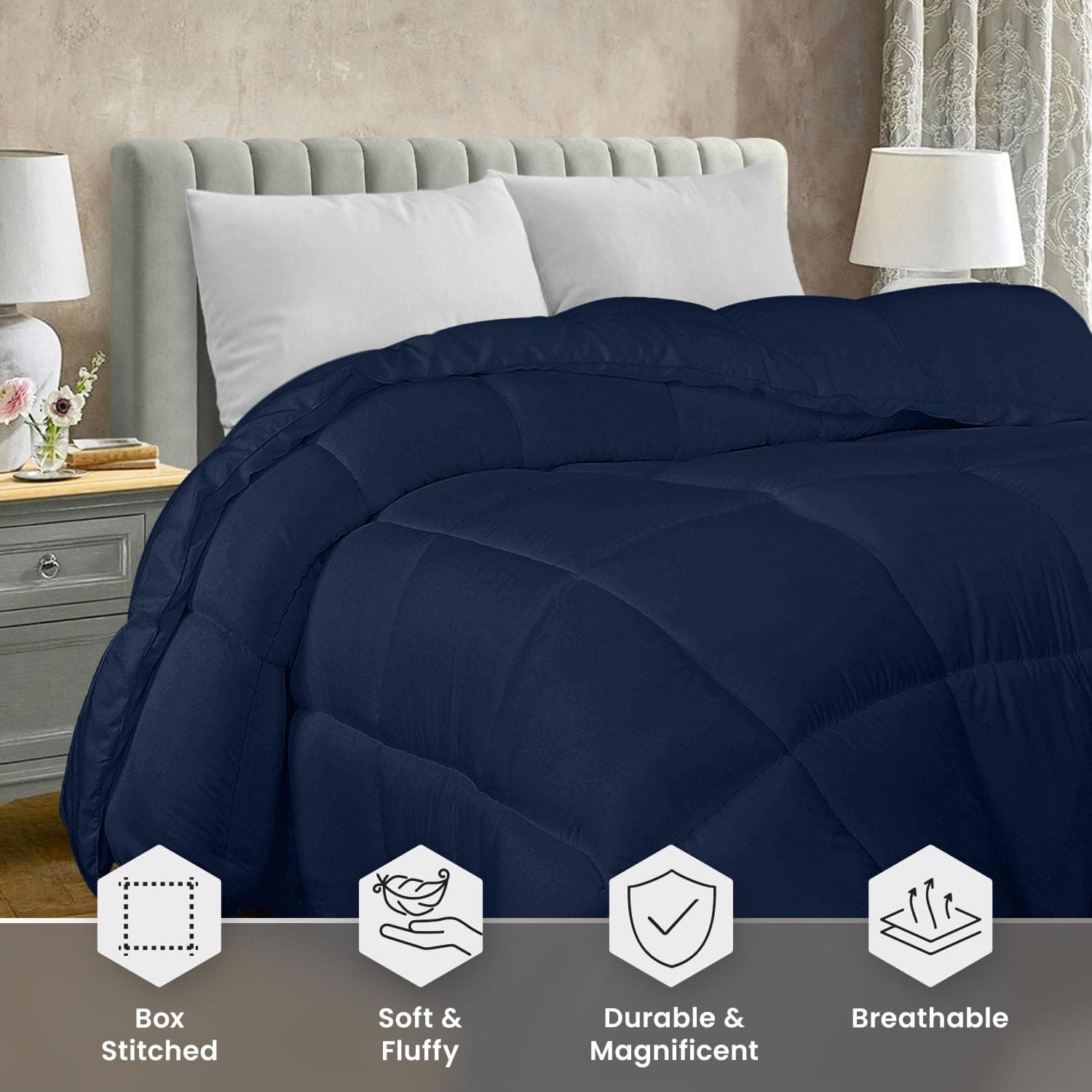 Edredón Utopia Bedding, Inserto de Edredón Acolchado con - Imagen 4