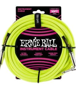 Cable de Instrumento Trenzado Ernie Ball, -Amarillo Neón