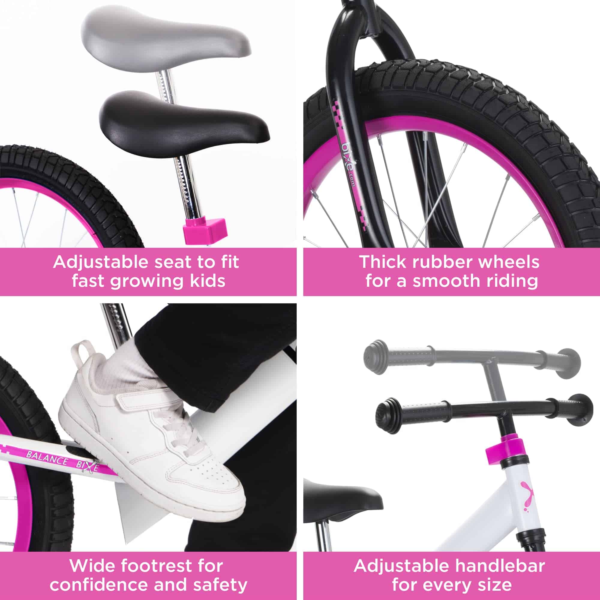 Bicicleta de Equilibrio Bixe - 16" (40.6 cm) -Rosa - Imagen 4