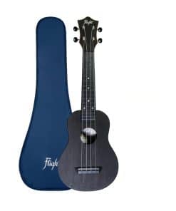Ukelele Soprano de Viaje Serie Flight de 4 Cuerdas, Negro