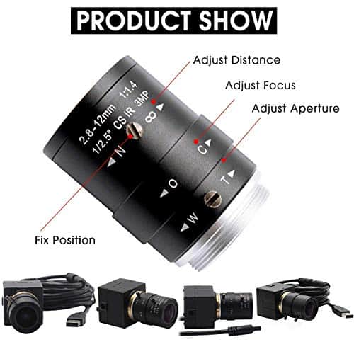 Cámara USB ALPCAM Gran Angular Lente Varifocal 2.8-12mm - Imagen 4