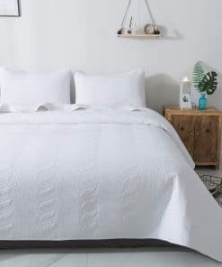 Juego de Colcha 3 Piezas Blanco Tamaño King Cal King Nuevo