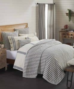 Colcha Piper Classics Market Place Blue Ticking Stripe