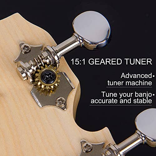 Banjo Ukulele, AKLOT Concert 23 pulgadas Remo Drumhead Open - Imagen 6