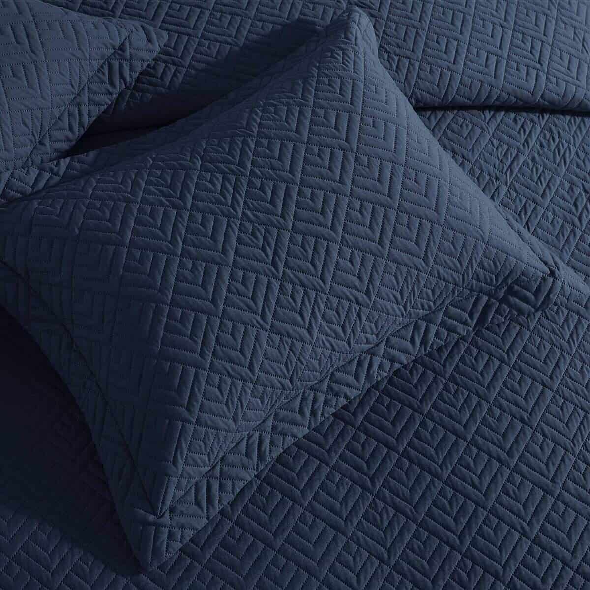 EXQ Home Quilt Set King Size Azul Marino 3 Piezas, Colcha - Imagen 6