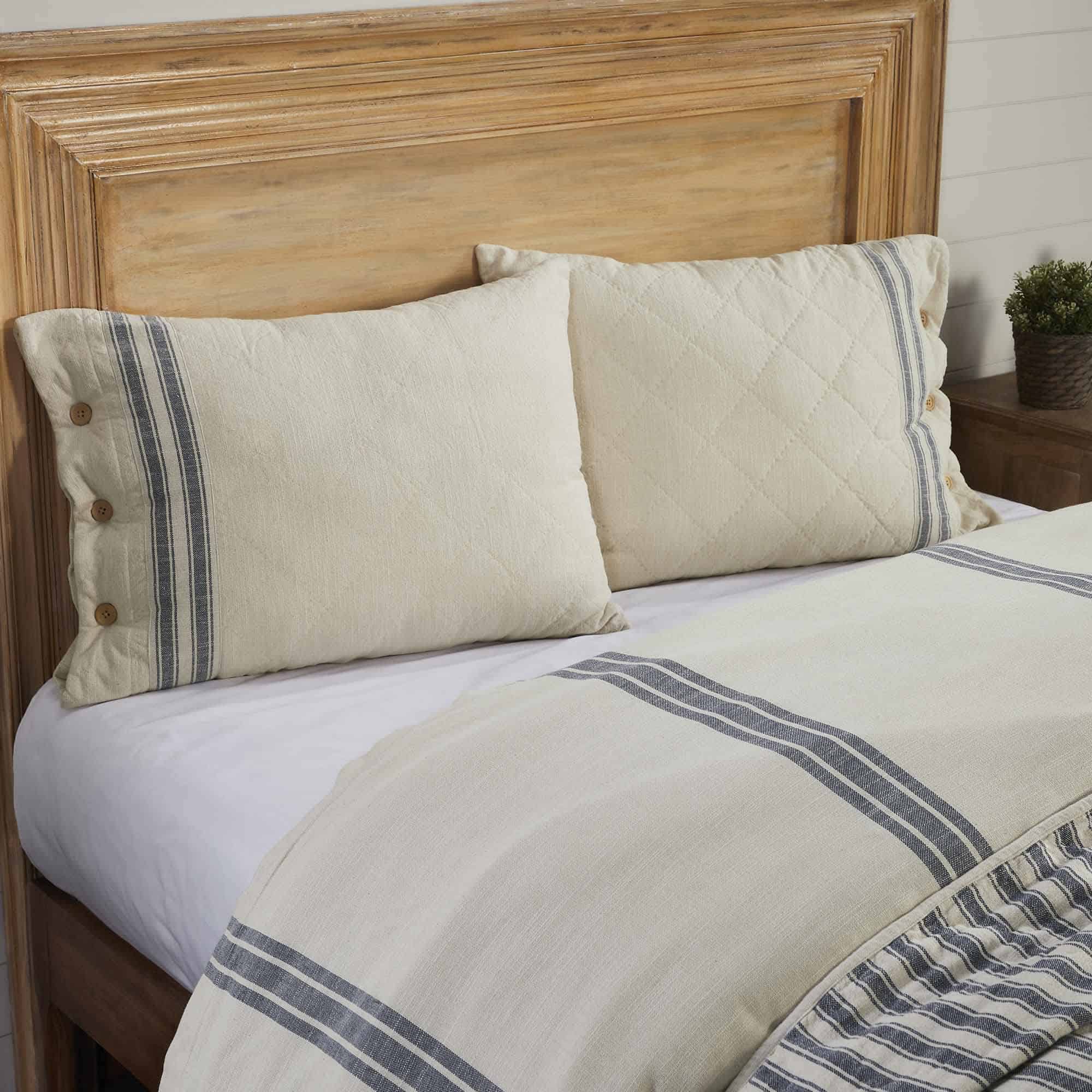 Funda de Almohada a Rayas Azules Piper Classics Market - Imagen 3