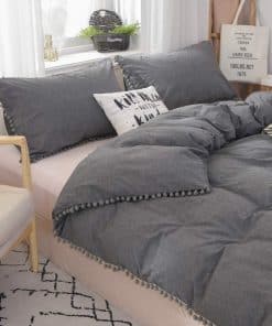 Set de Ropa de Cama Gris 3 Piezas Tamaño Twin XL Funda de