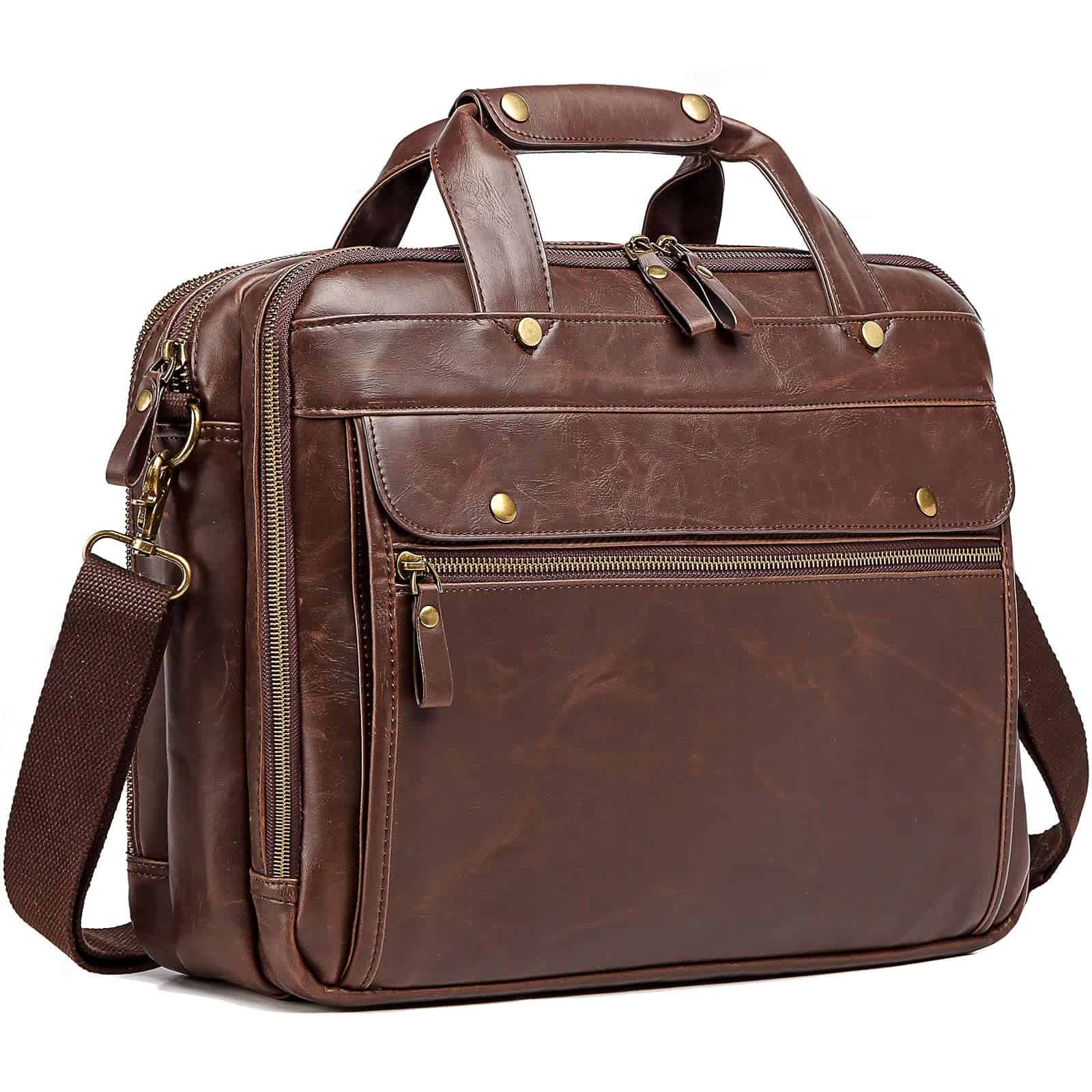 Maletín de cuero para hombre 15.6 pulgadas Bolsa de