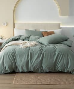 Set de Funda de Edredón 100% Algodón Lavado JIYUAN Cómodo