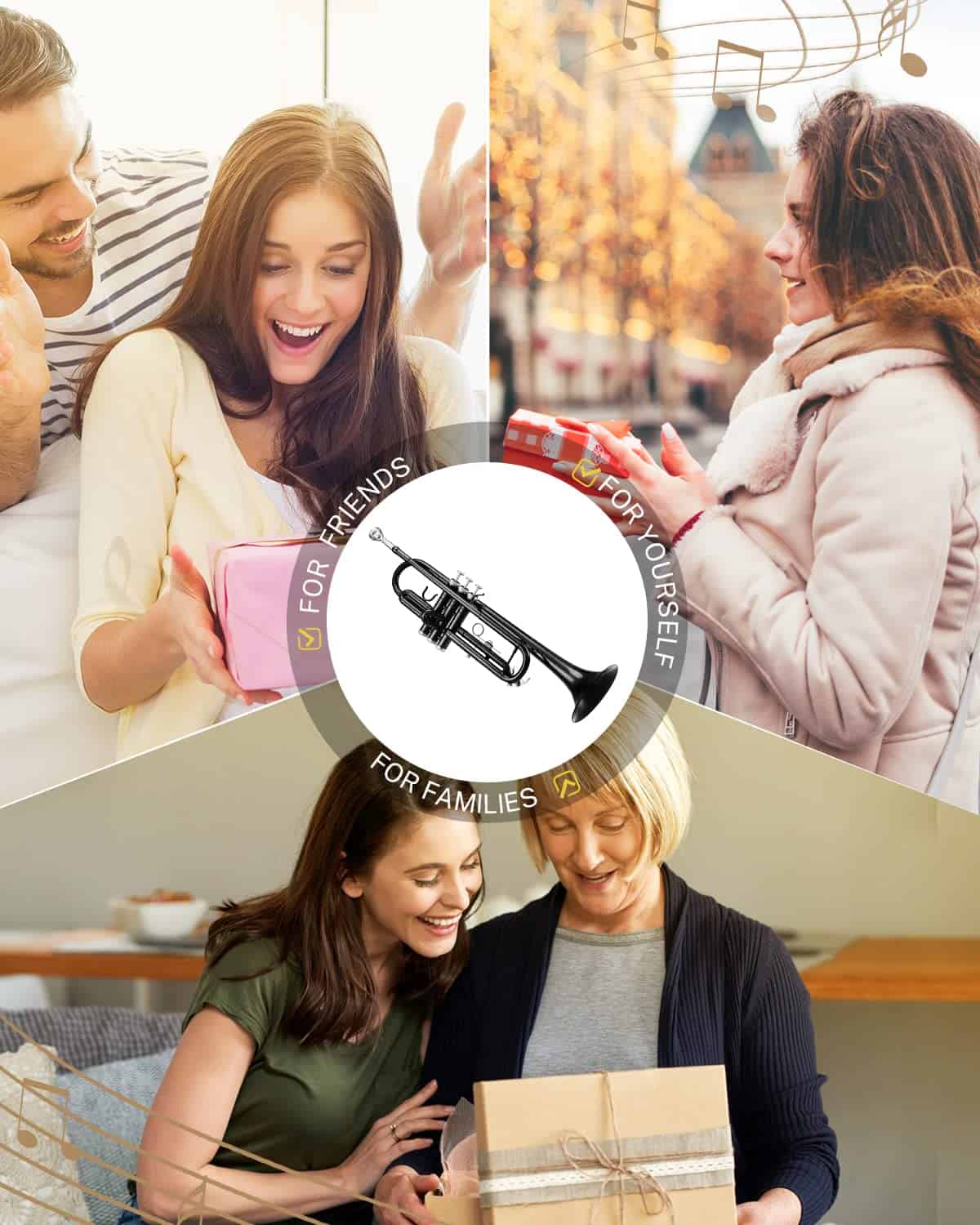 Trompeta Bb estándar Eastar para principiantes con estuche - Imagen 8