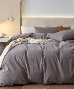 Juego de Funda de Edredón de Algodón Lavado al 100% JIYUAN