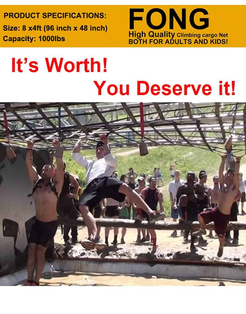 Red de Carga de Escalada Fong de 8 pies X 4 pies Negra (96 - Imagen 5