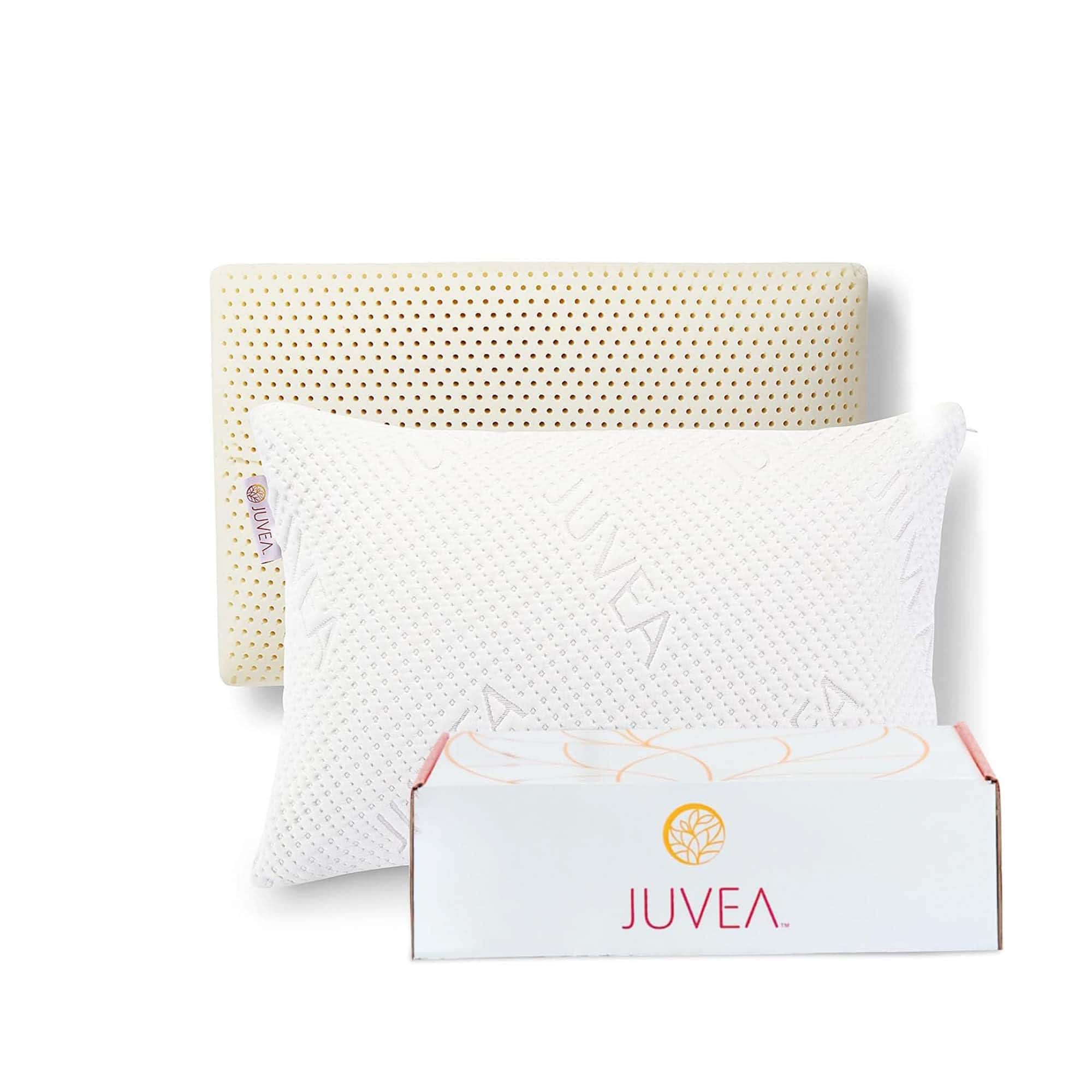 Almohada de cama esencial JUVEA de perfil bajo con algodón