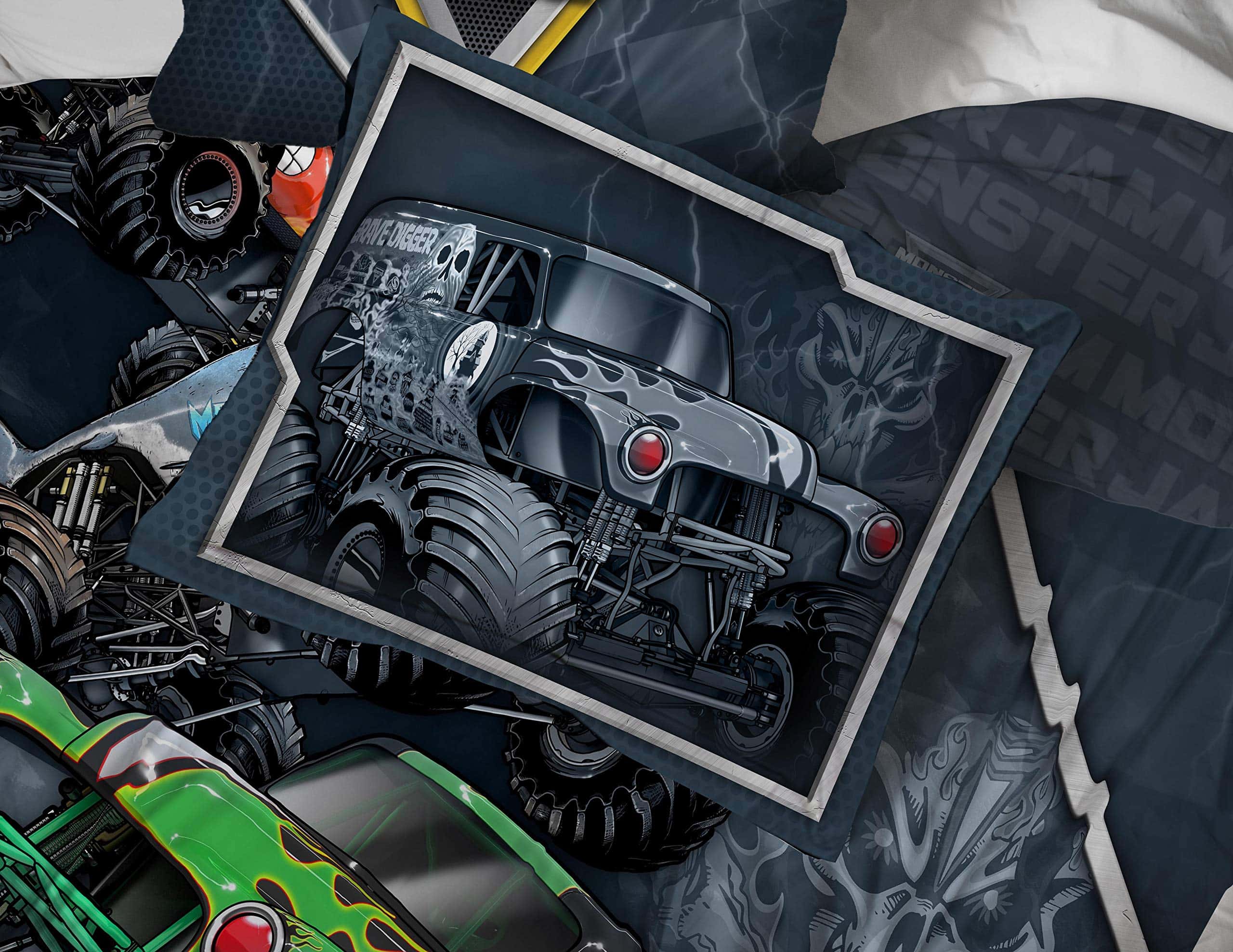 Jay Franco Monster Jam Slash 5 Piezas Juego de Cama Gemelo - Imagen 7