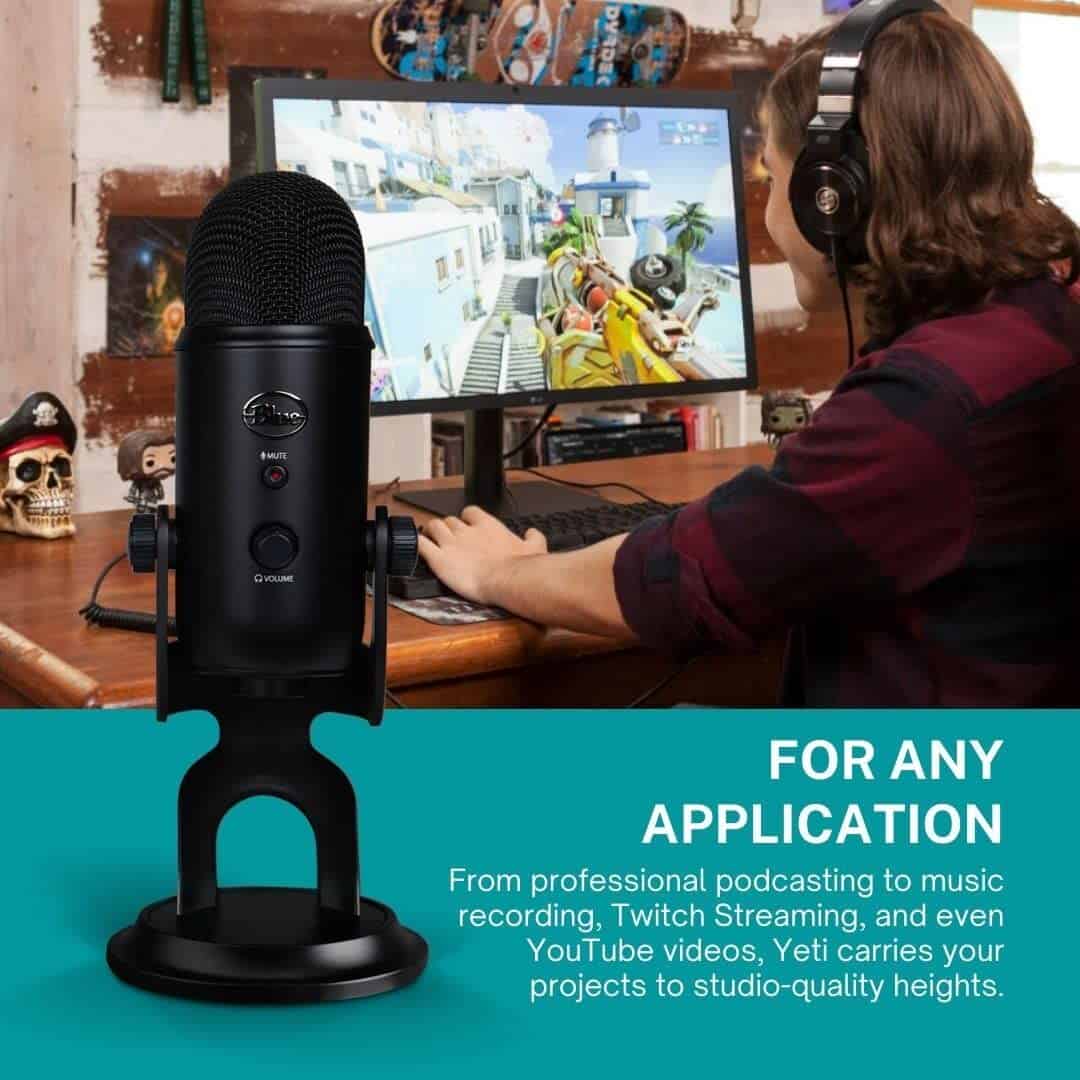 Micrófono Blue Yeti (Blackout) con soporte de brazo Knox - Imagen 7