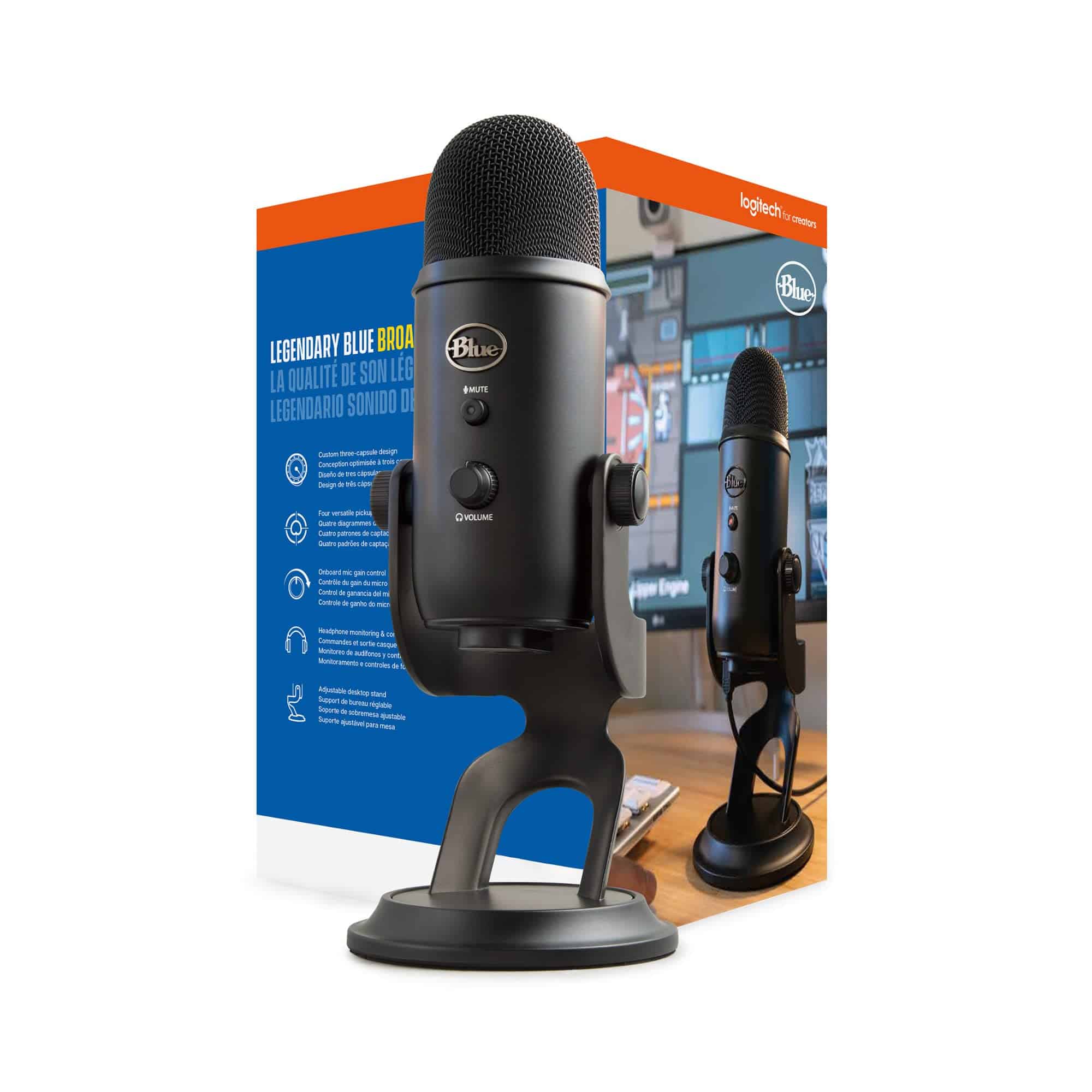 Micrófono Blue Yeti (Blackout) con soporte de brazo Knox - Imagen 9