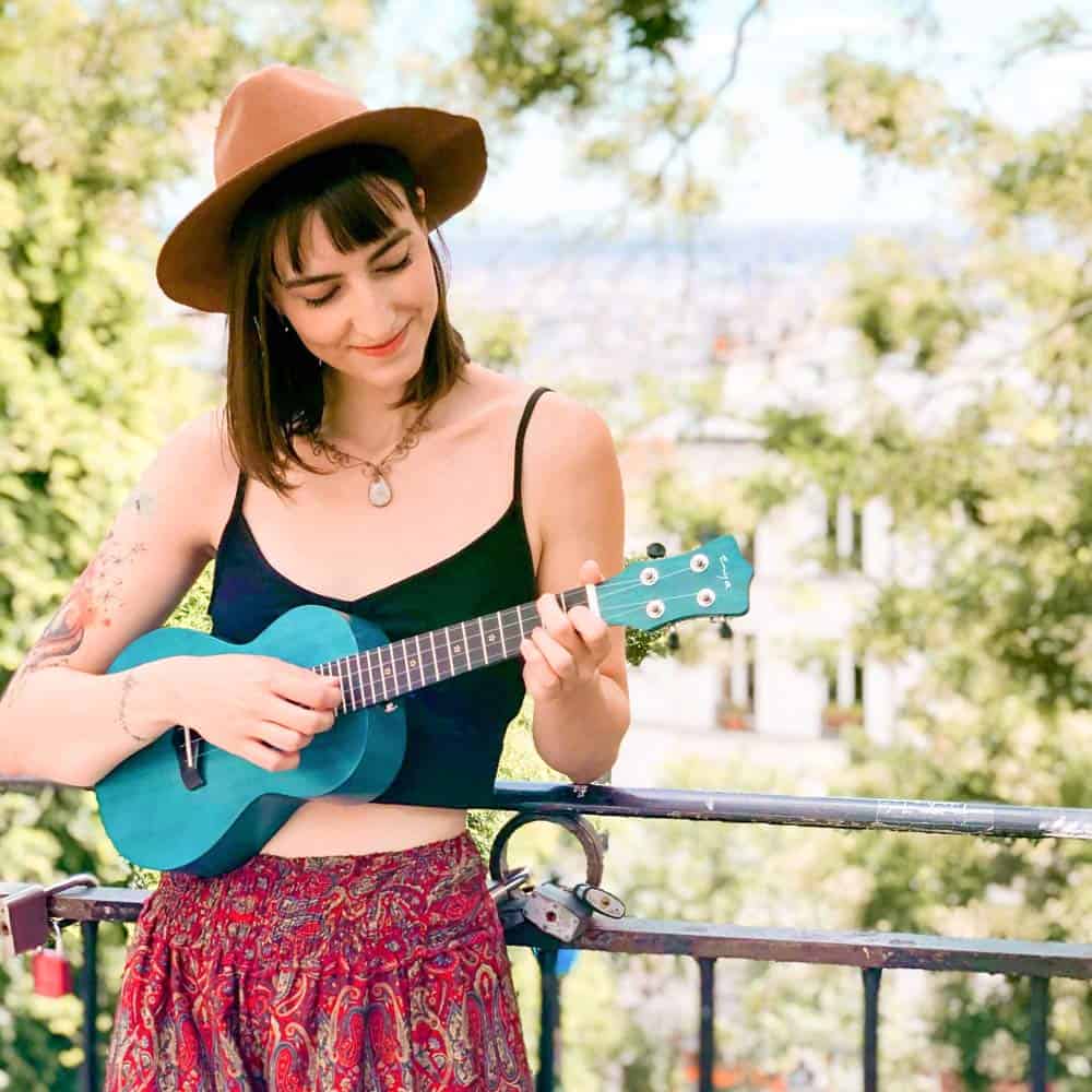 Ukulele Concierto Enya 23 Pulgadas Azul Tapa de Caoba - Imagen 8