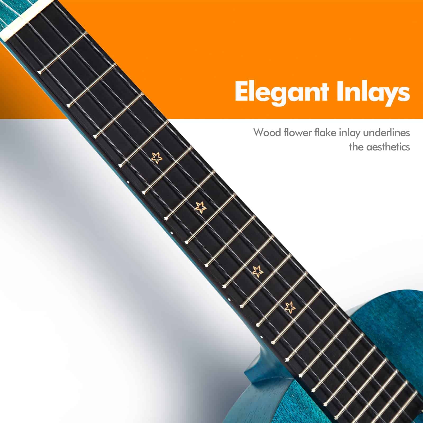 Ukulele Concierto Enya 23 Pulgadas Azul Tapa de Caoba - Imagen 5