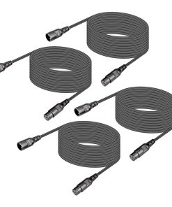 Cable DMX 4 Pack XLR 15ft Macho Hembra, Cables DMX de 3