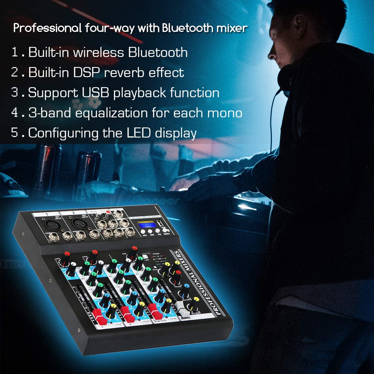 Consola de DJ Digital Profesional Portátil Bluetooth - Imagen 8
