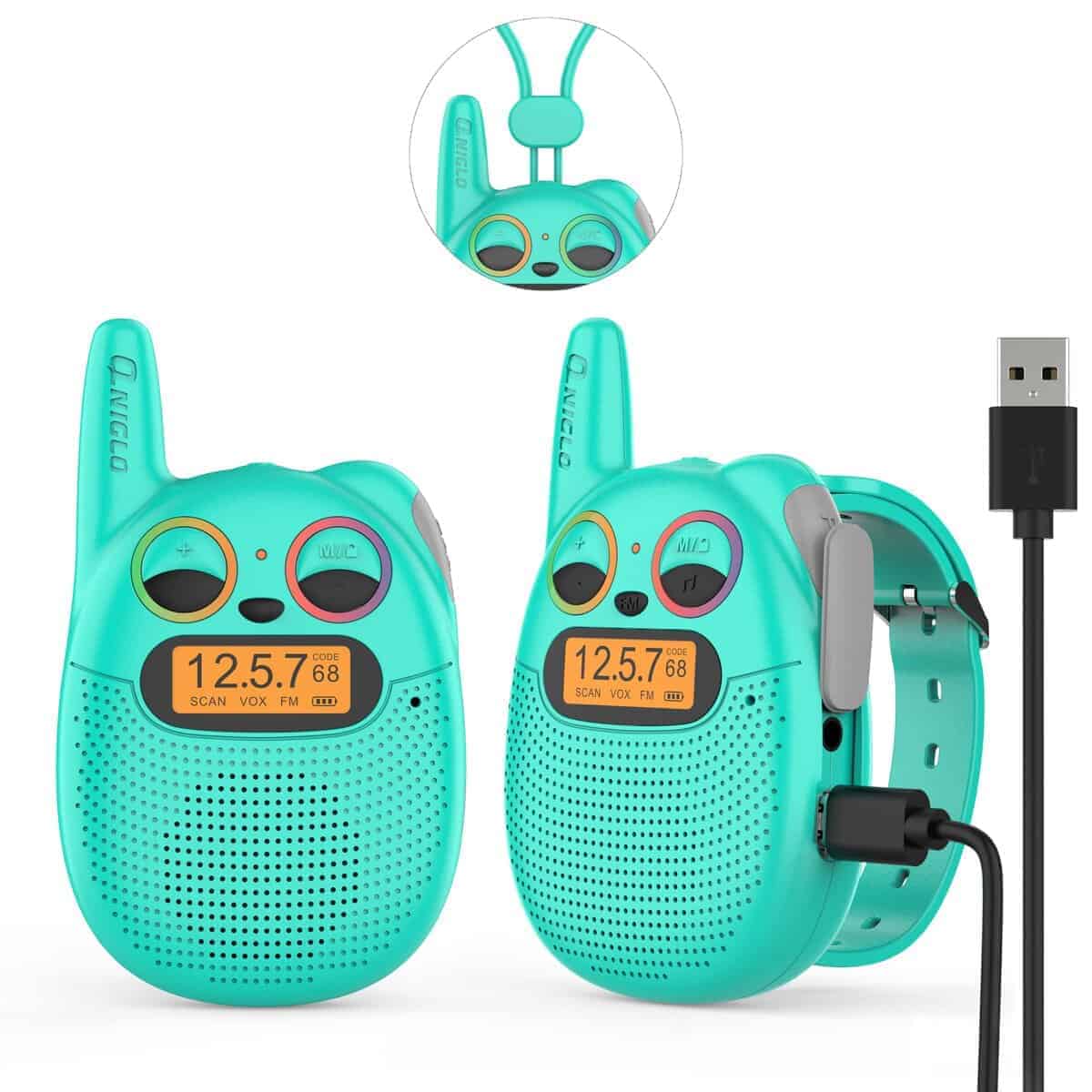 Walkie Talkies para Niños Recargables, 2 Pack Niños Walkie