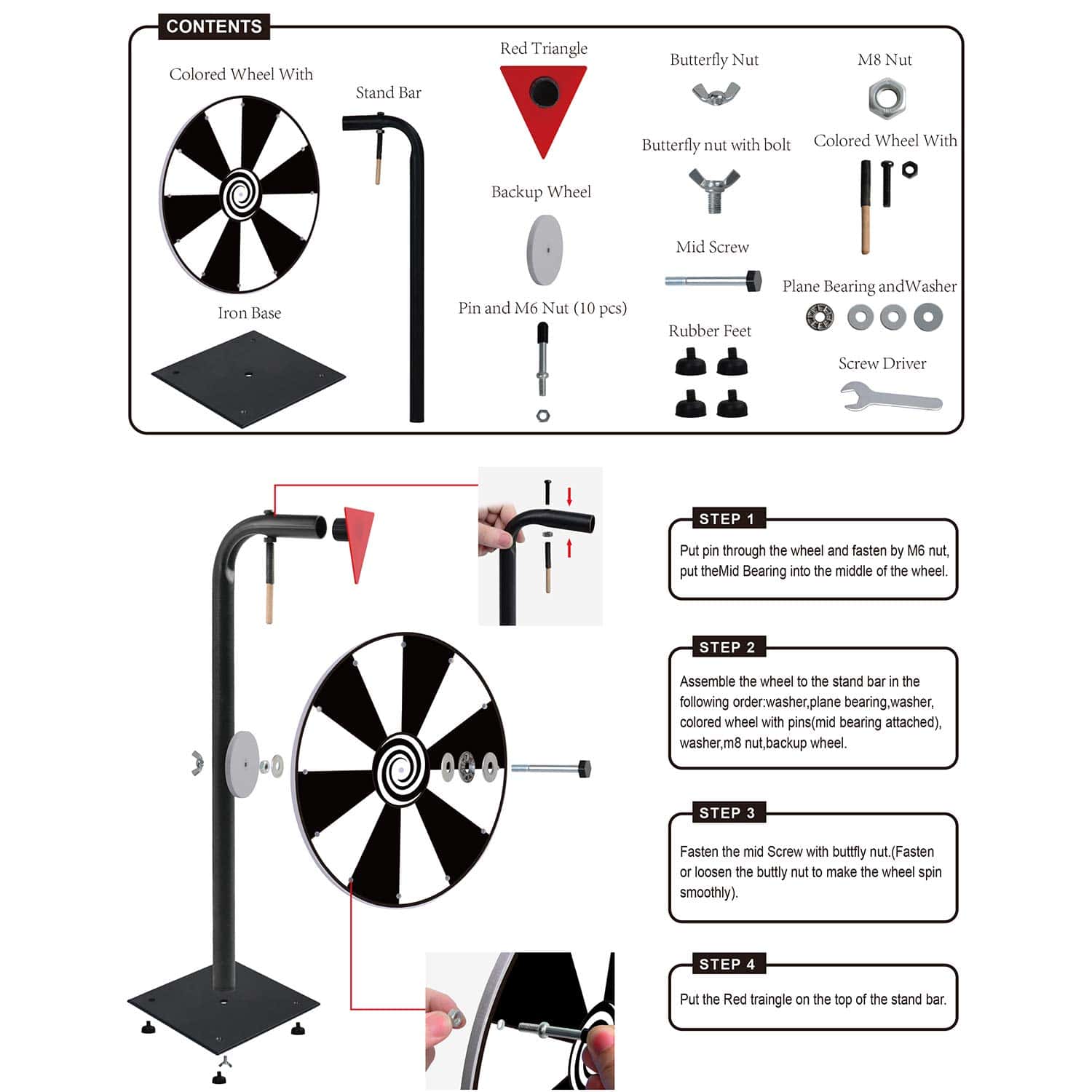 Ruleta de la fortuna de 12 pulgadas con 10 ranuras, Ruleta - Imagen 9